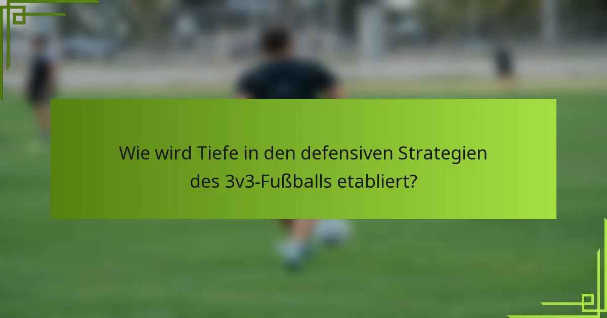 Wie wird Tiefe in den defensiven Strategien des 3v3-Fußballs etabliert?